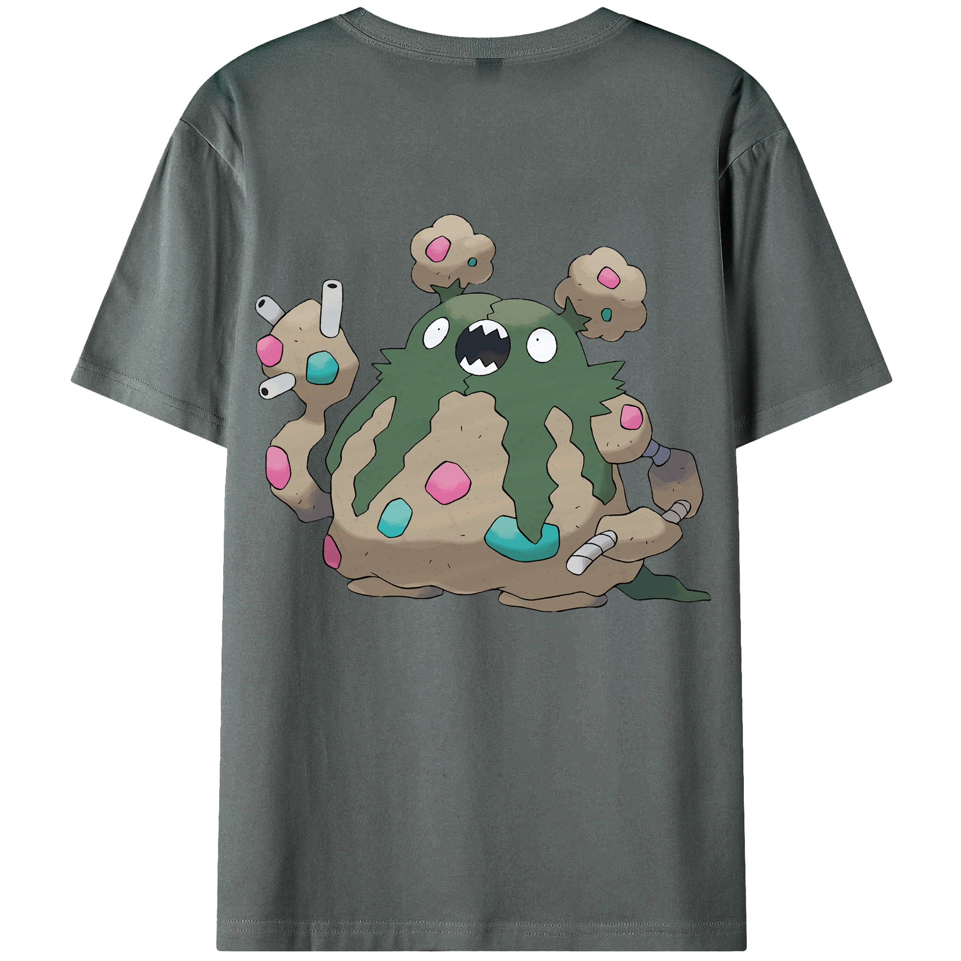 （画像用） ポケットモンスター Pokémon 綿100％ メンズ半袖Tシャツ（バックプリント） 通気性